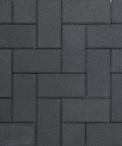 Rechteckpflaster 20x10x8 cm, mit Fase anthrazit, mit Vorsatz (9,8qm / PAL) (50 Stk / qm)