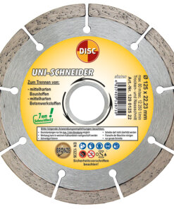Disc Dia-Scheibe Uni-Schneider Ausführung: gesintert, blank Ø 125 x 7 x 22,2 mm 129 0125 22