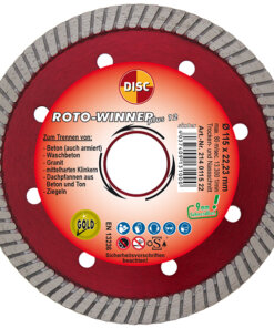 Disc Trennscheibe Dia-Scheibe ROTO-WINNER PLUS 12 Ausführung: gesintert, metallic-rot Ø 115 x 10 x 22,2 mm 214 0115 22