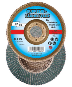 Disc Supreme-Fächerschleifscheibe (VE=10 St.) Ø 115 x 22,2 mm, Korn ZK 24 530 1115 22