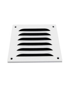 Upmann Wetterschutzgitter Alu 100x100 weiß mit Fliegendraht 54609